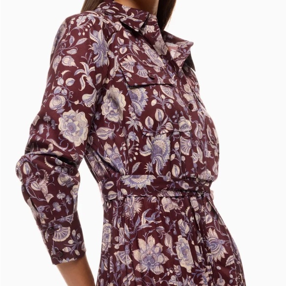 Derek Lam Dresses & Skirts - Derek Lam Purple Floral Long Sleeve Dress *torn*